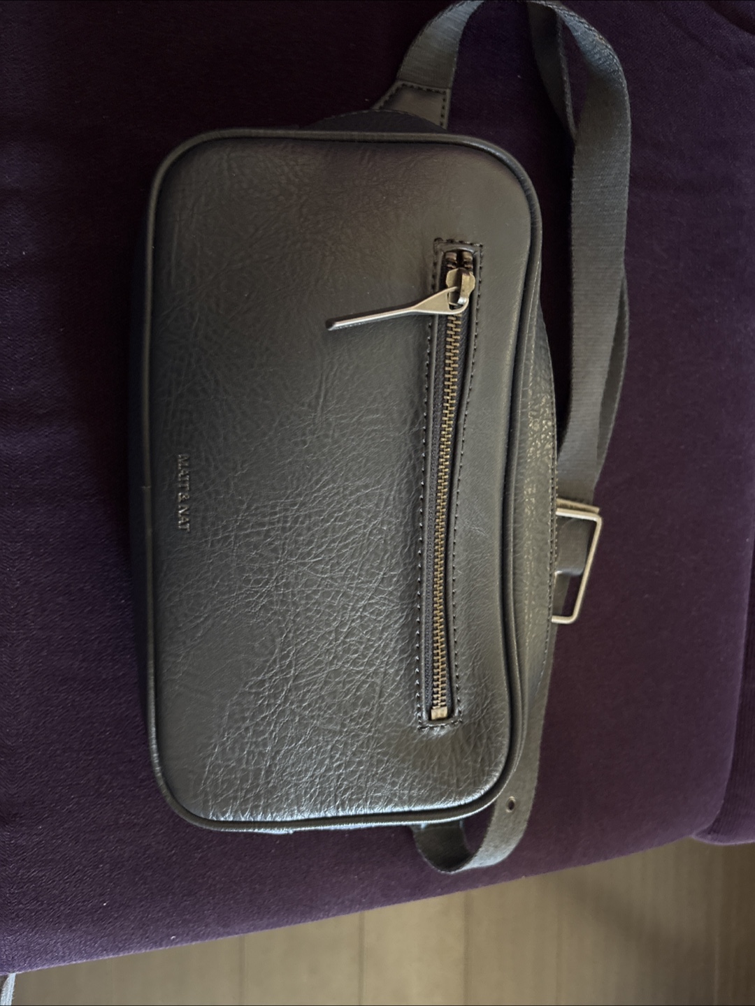 Matt & Nat Black Vegan Leather Belt Bag
