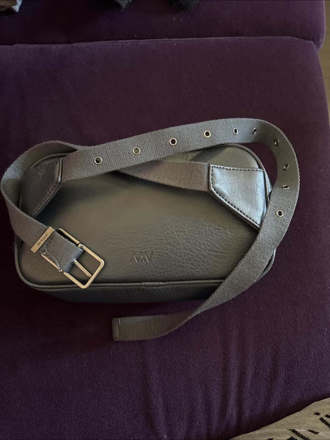 Matt & Nat Black Vegan Leather Belt Bag image indicator(2)