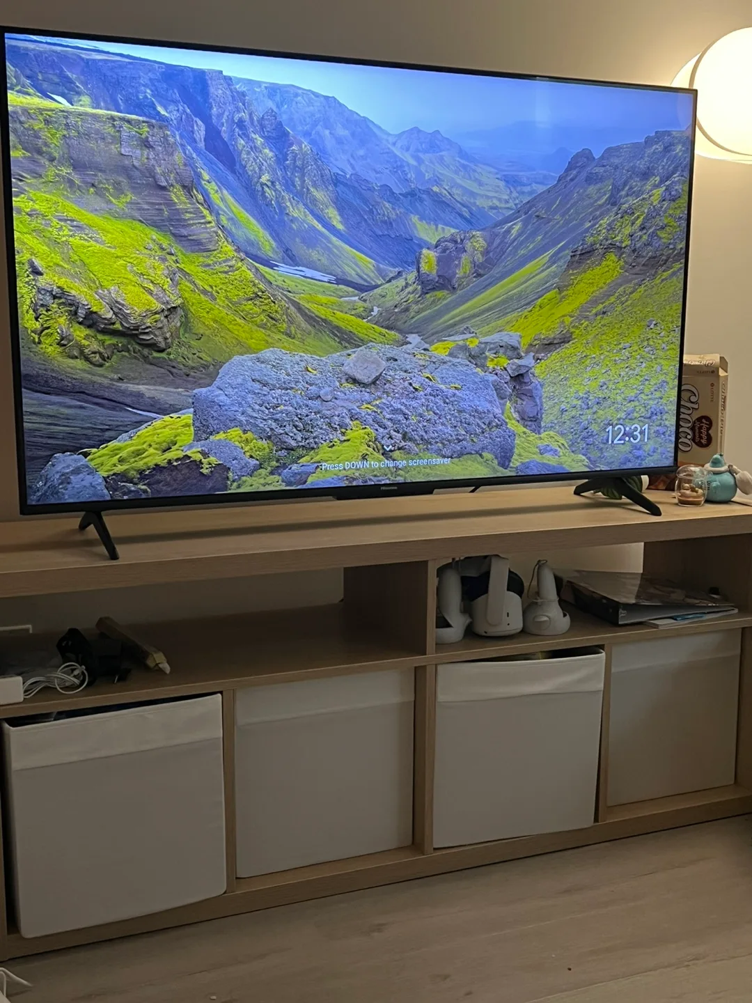 IKEA Kallax TV Bench - White Stained Oak Effect thumbnail