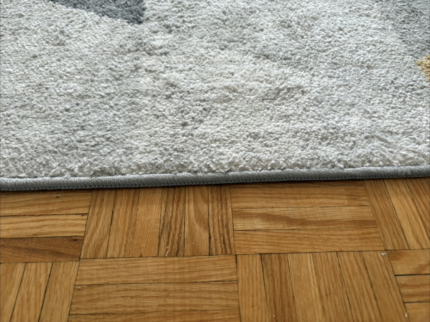 Geometric Area Rug - Grey, White, and Gold