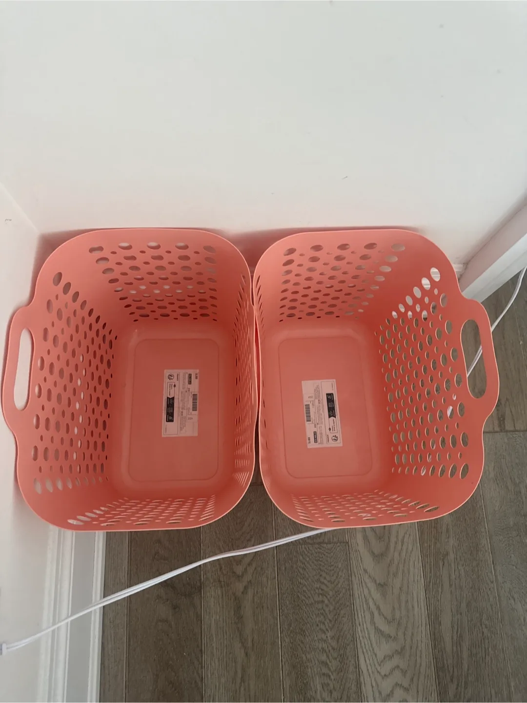 IKEA Pair of Pink Laundry Baskets thumbnail