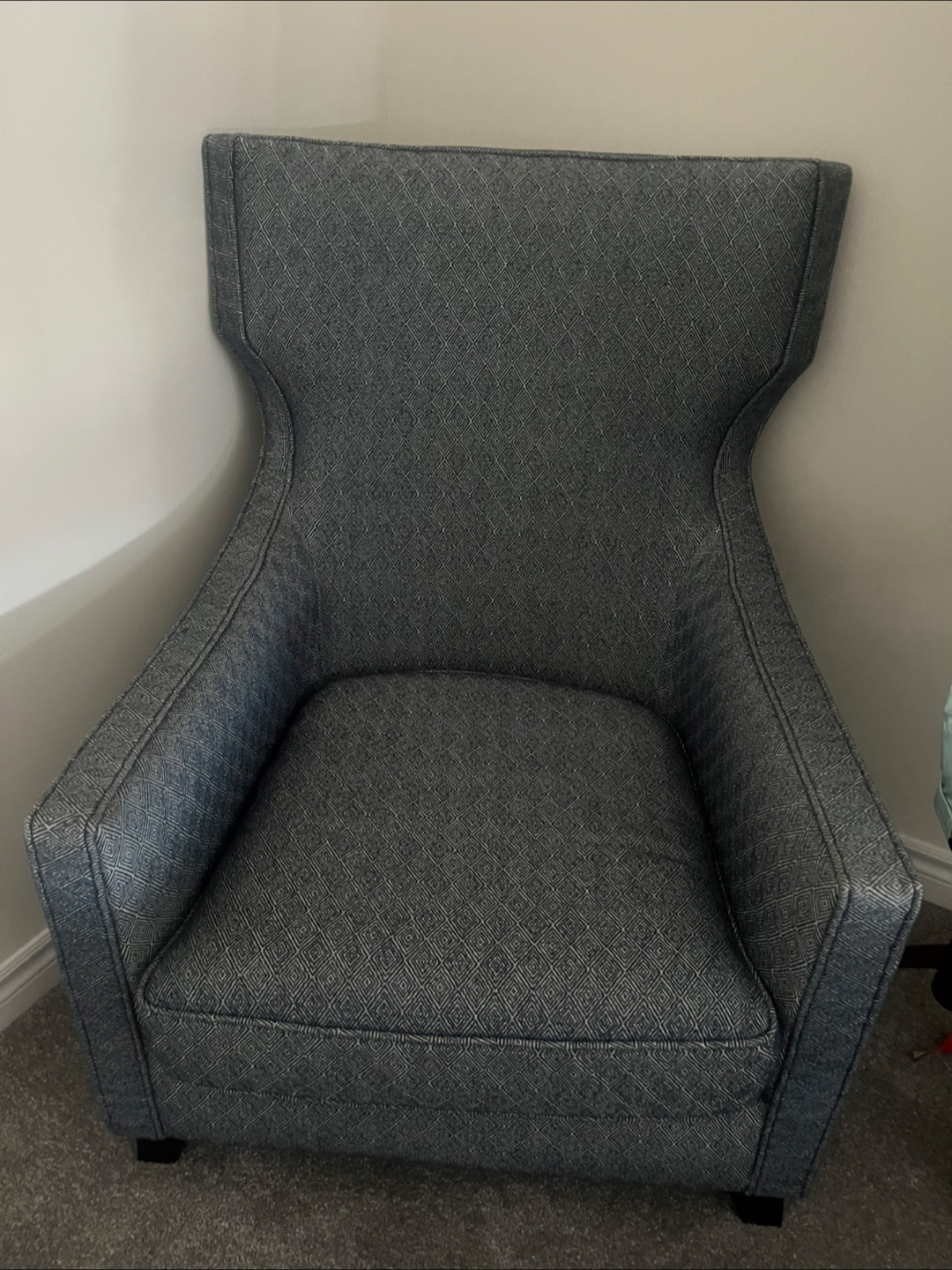 Blue patterned armchair X 2