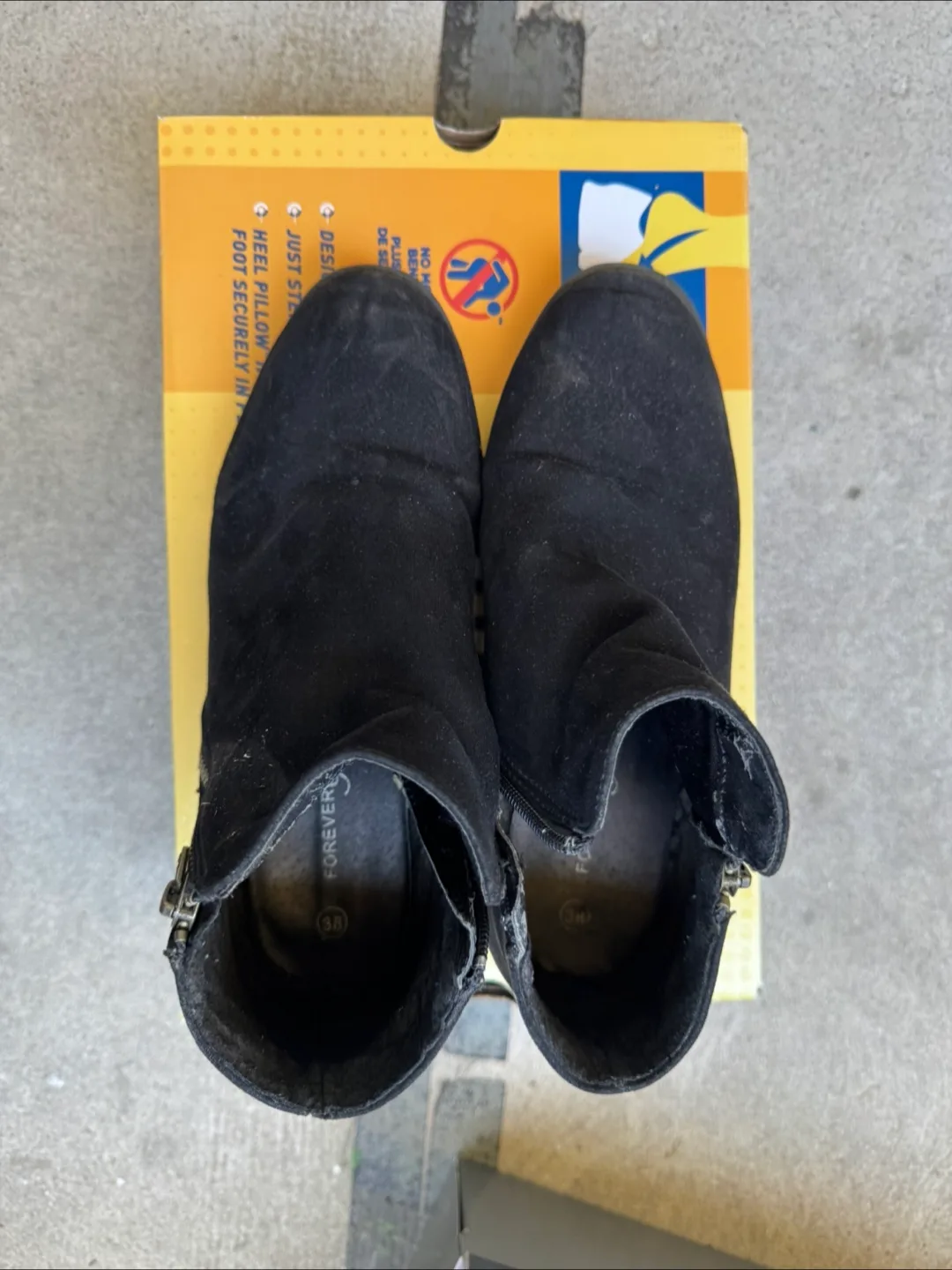 Forever 21 Black Suede Ankle Boots - Size 38 thumbnail