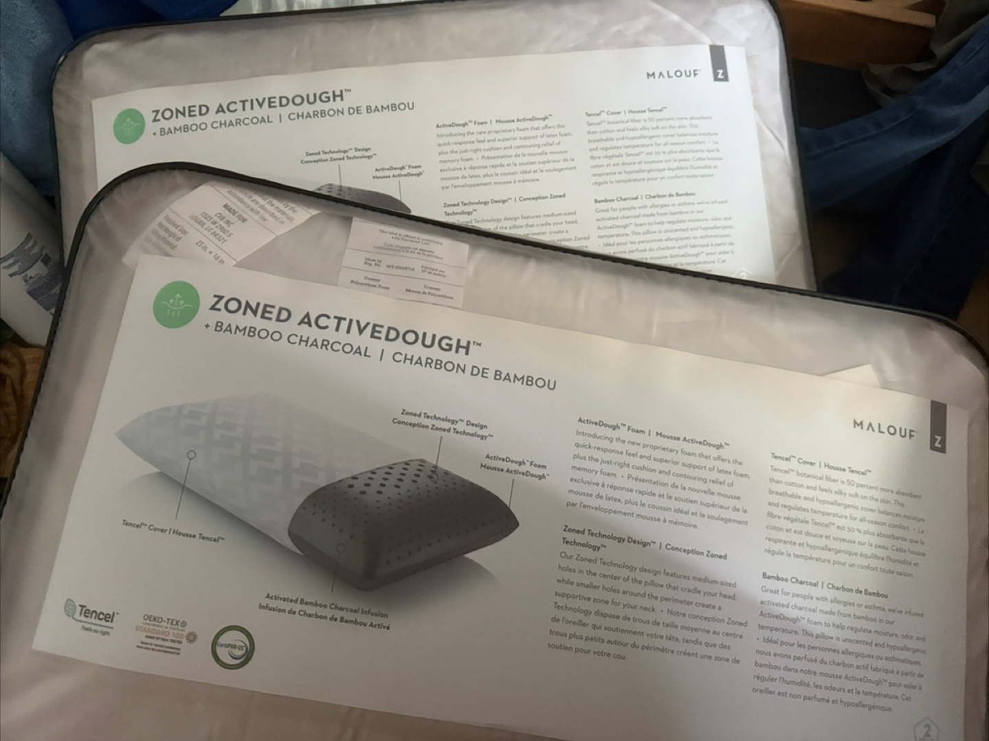 Malouf Bamboo Charcoal Pillows x2 - photo 2
