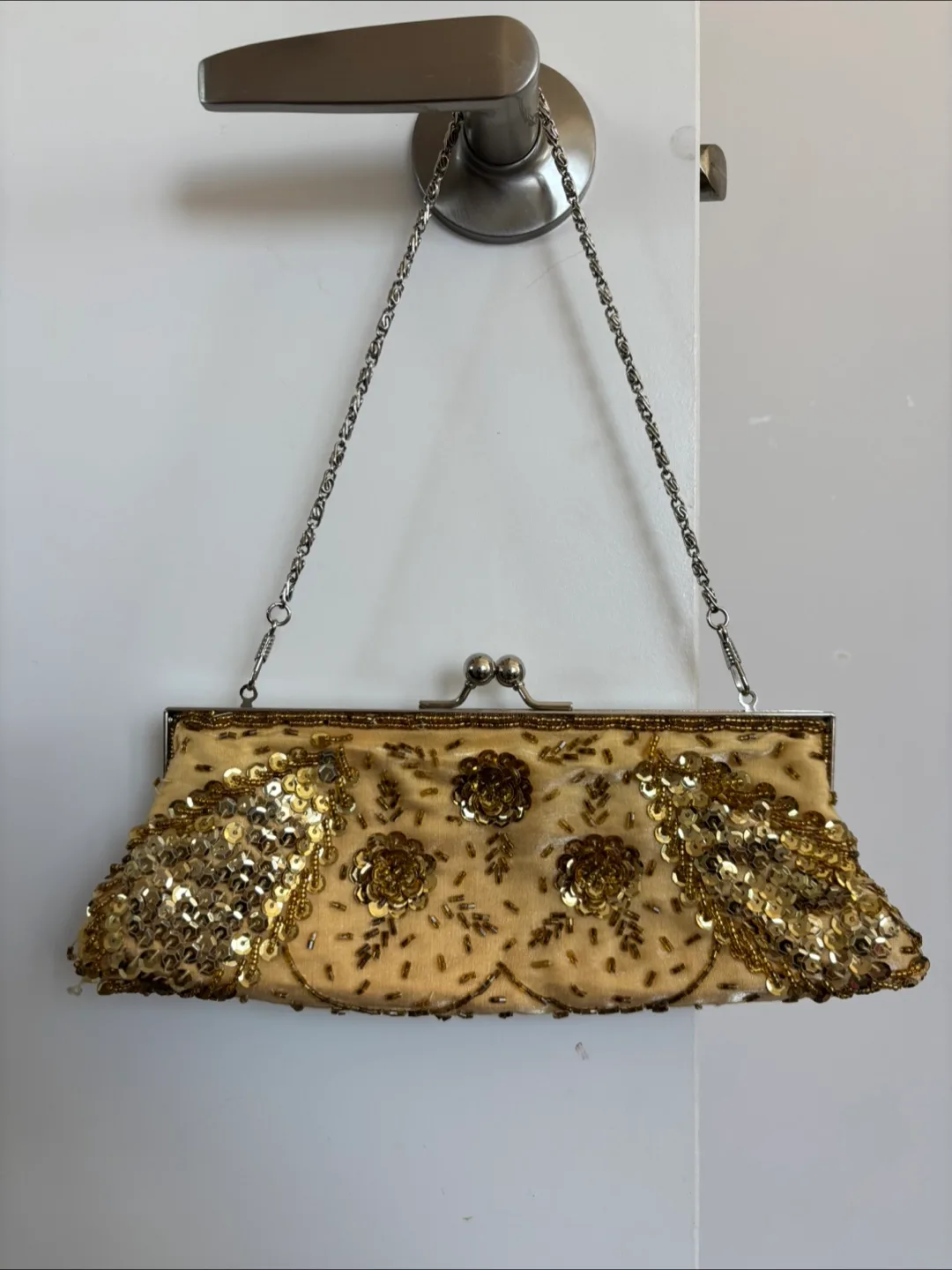 Beaded Gold Clutch Purse thumbnail