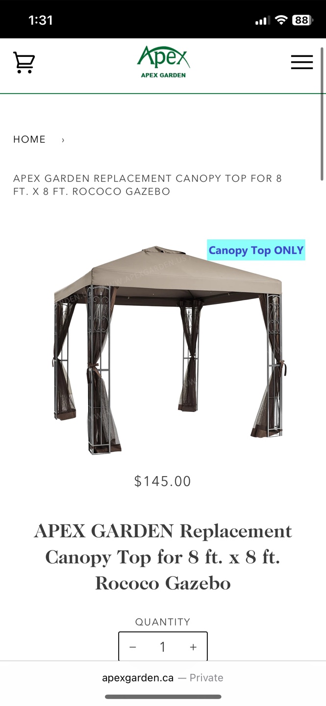 Gazebo cover only