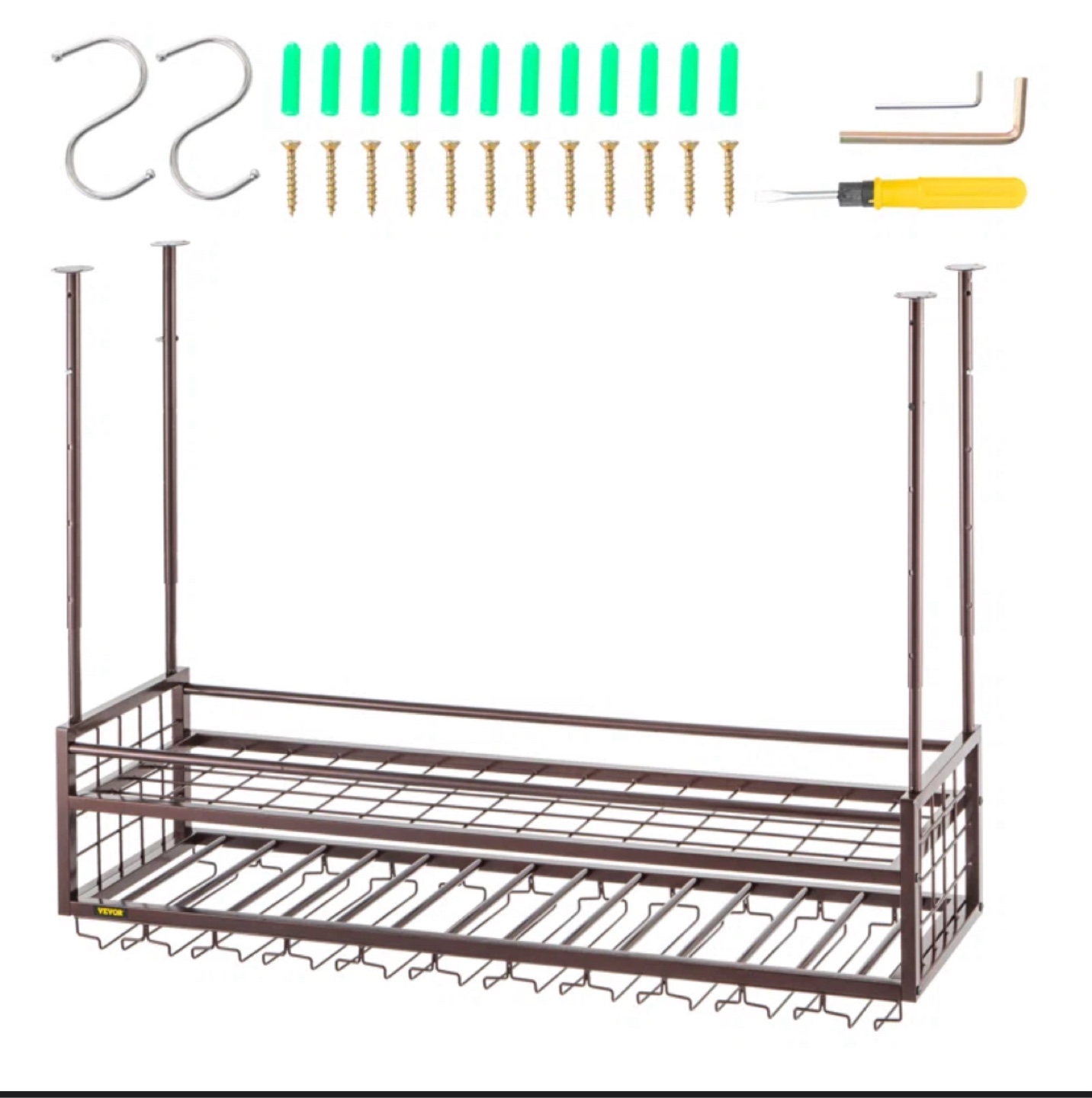 VEVOR Hanging Wine Rack, Two-Tier, Adjustable Height - photo 3