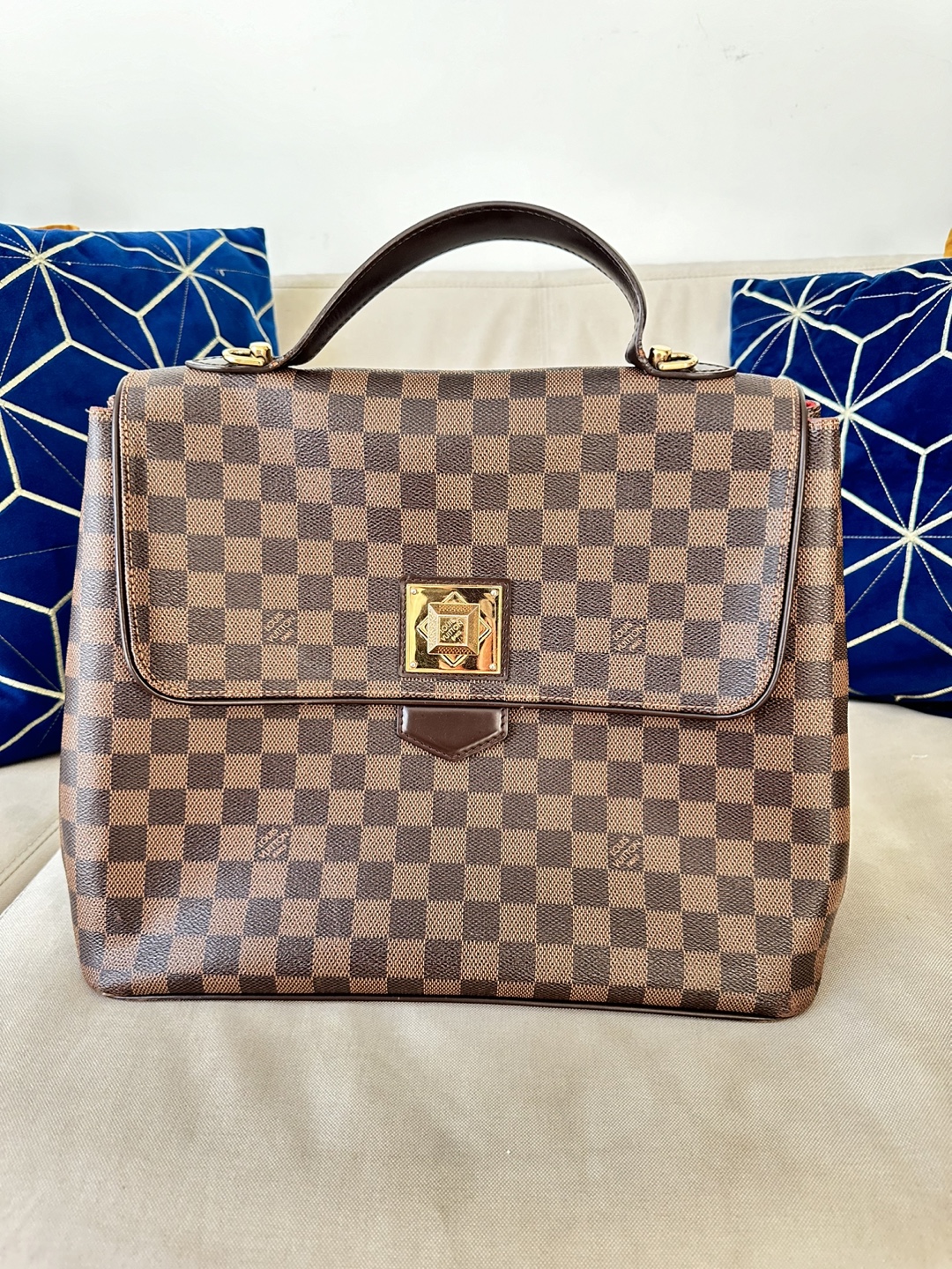 Louis Vuitton Brown Bergamo Satchel GM