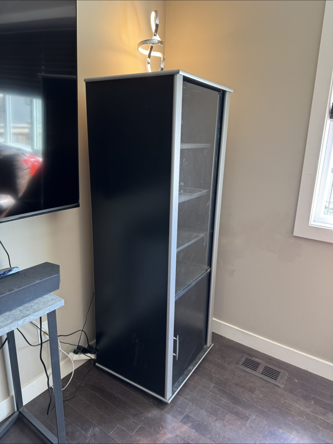 Two Black and Silver Media Consoles - photo 2