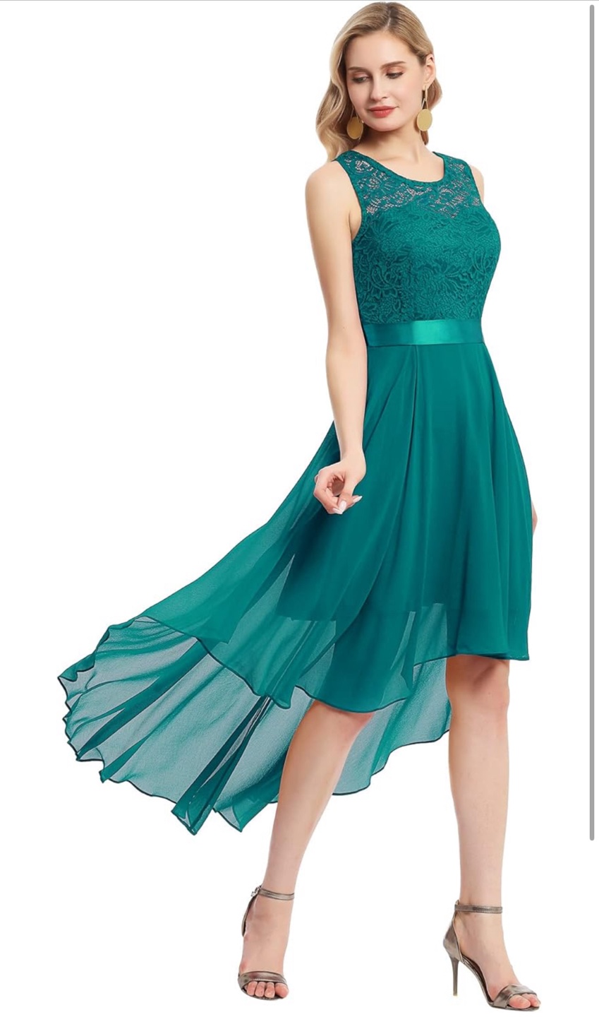 NEW! BeryLove Chiffon High-Low Lace Dress