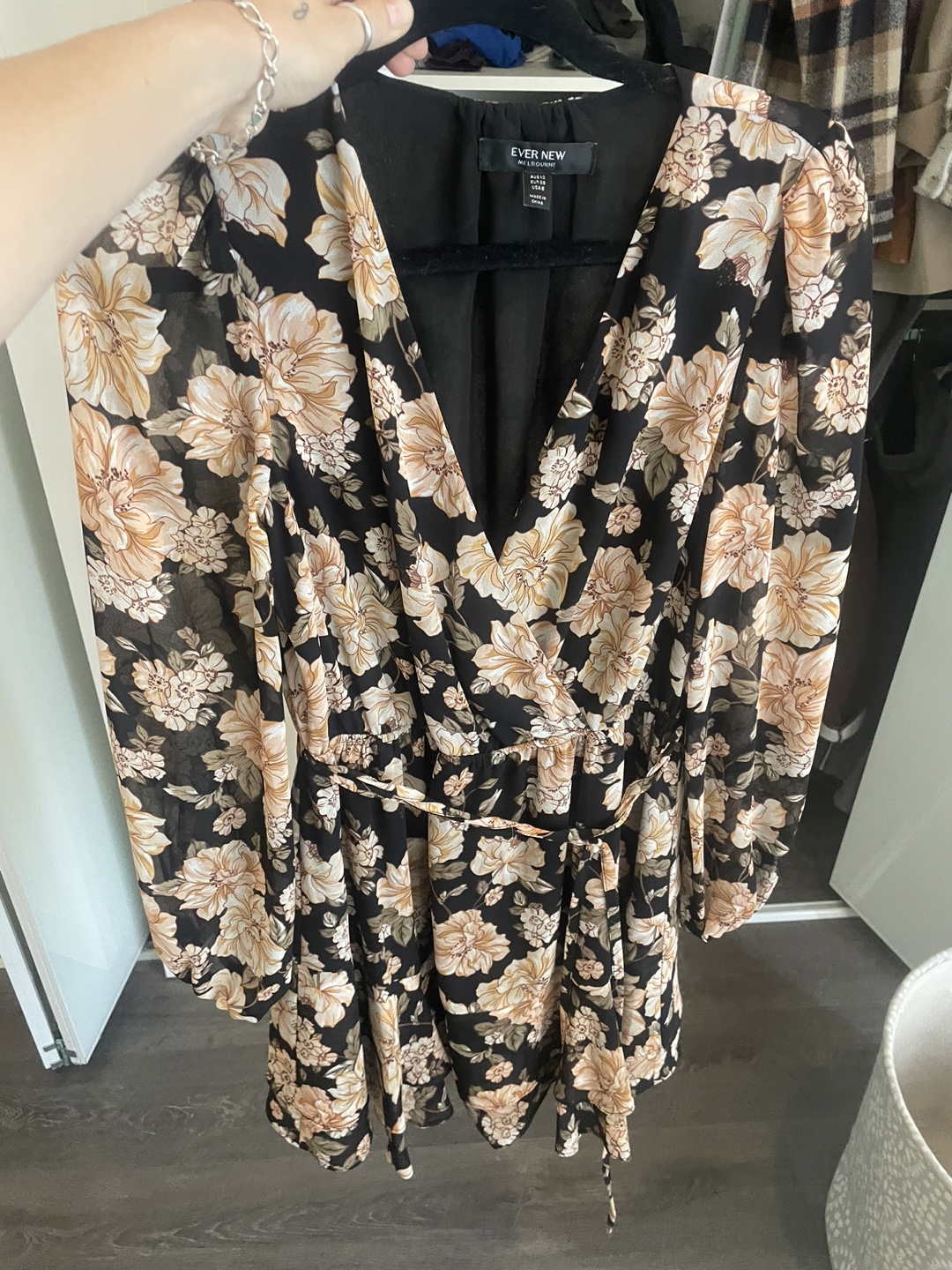 Ever New Floral Wrap Mini Dress