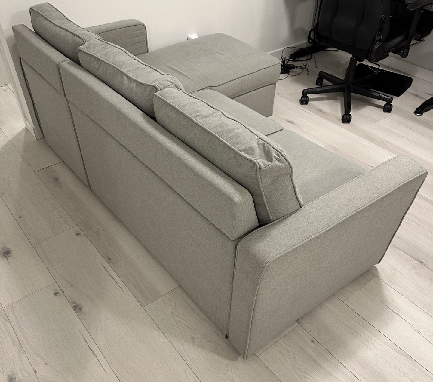 L-Shaped Sectional Sofa with Storage & Pull-Out Bed – Grey - photo 2