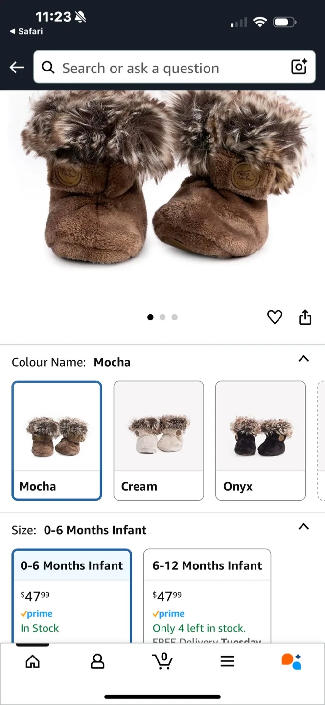 Petit Coulou Mocha Boots - Baby Booties - Size 0-6 Months image indicator(4)
