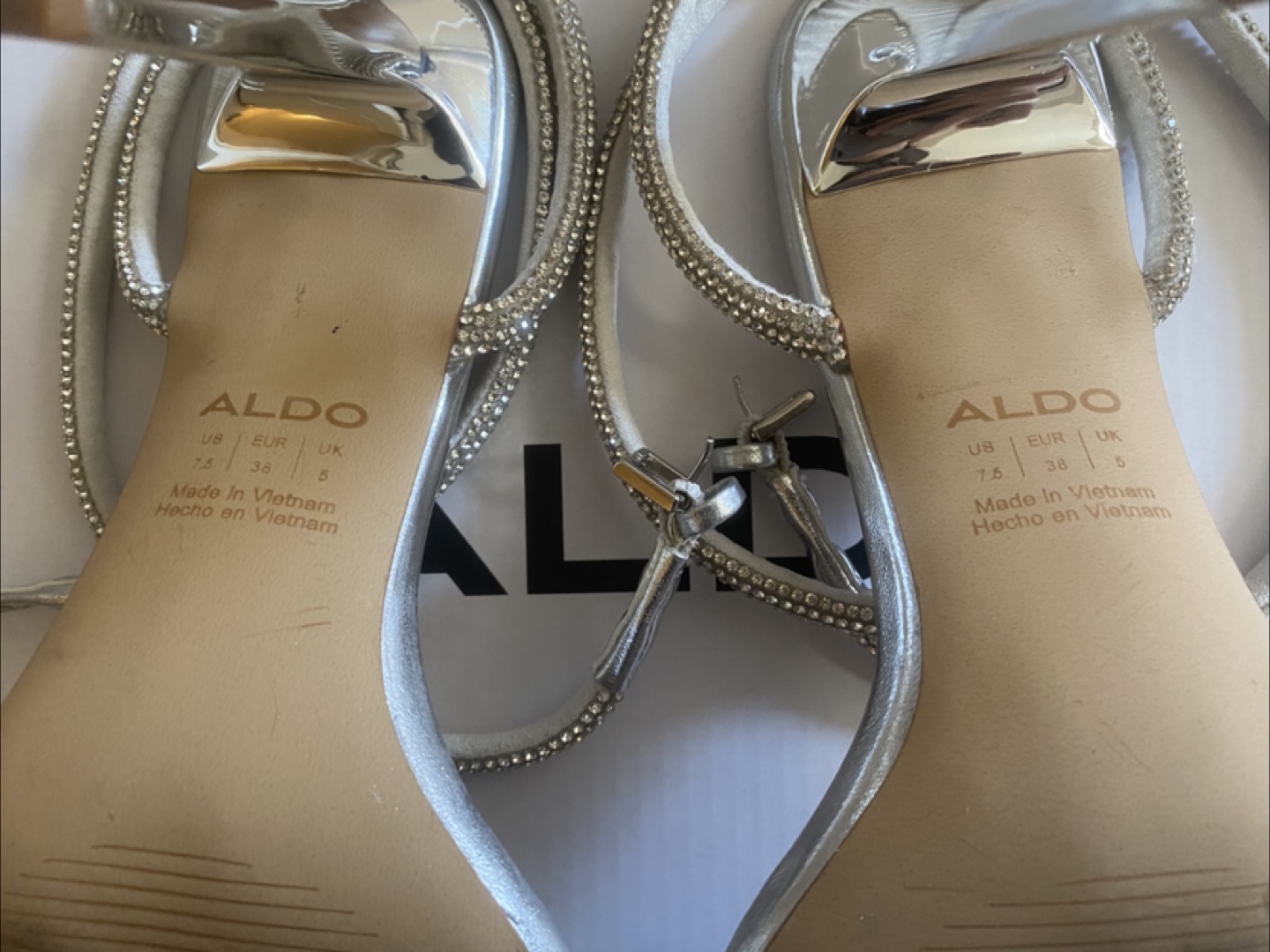 7.5 ALDO Barrona Silver Rhinestone Heels - photo 2