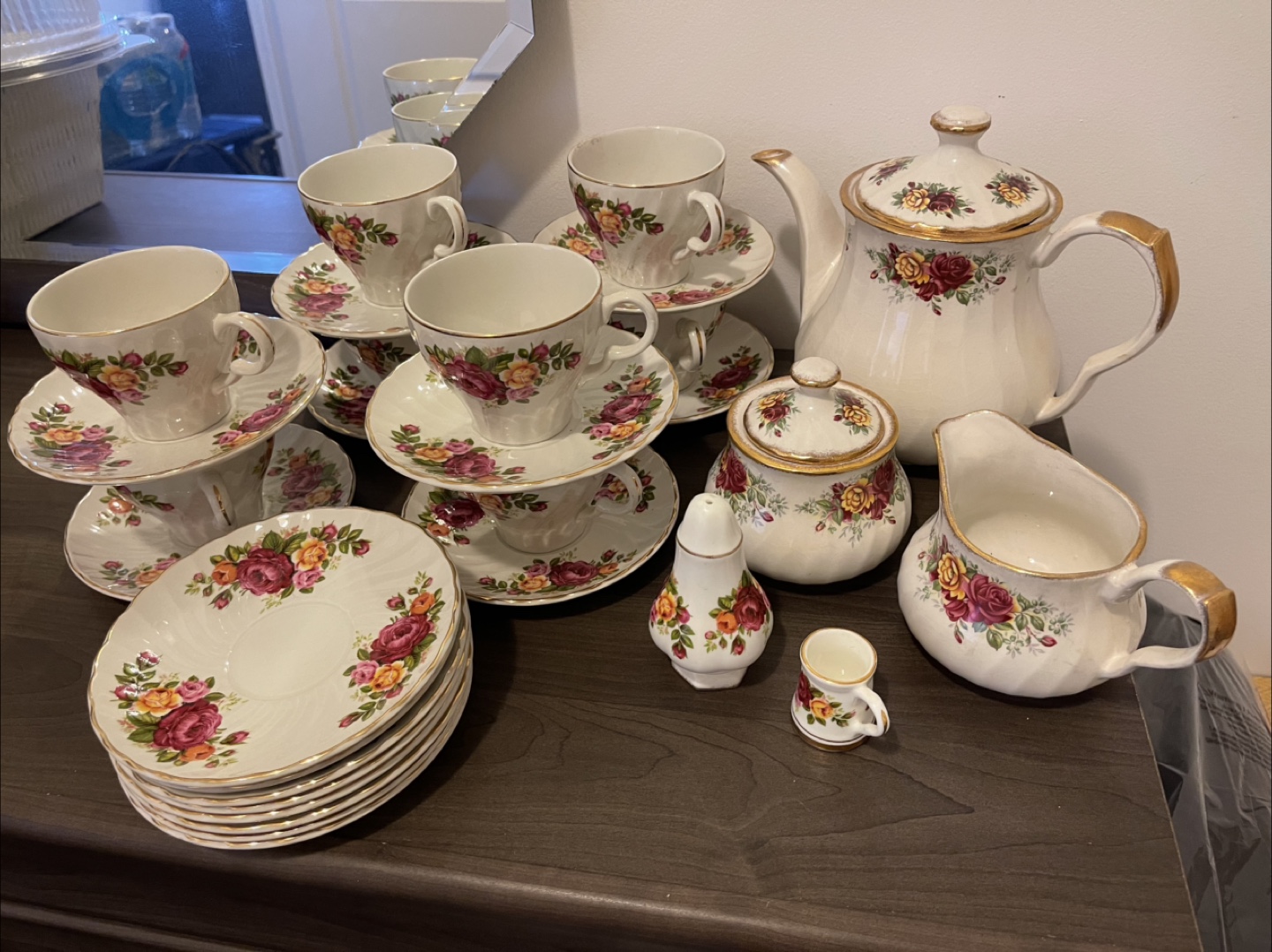 Cottage Rose Vintage Floral Tea Set