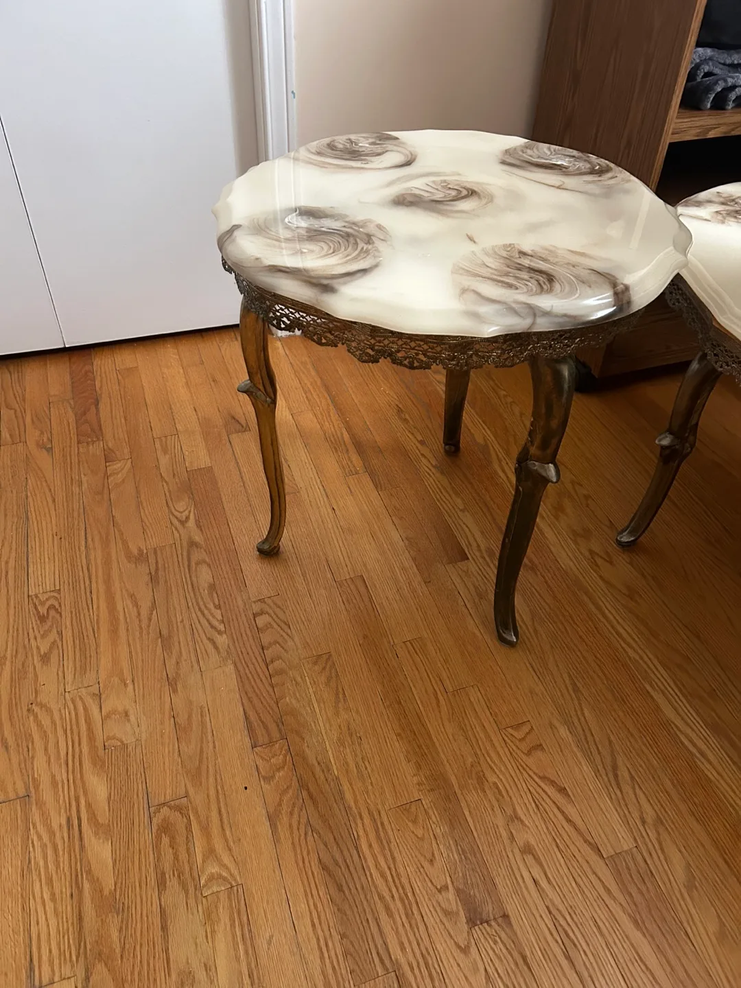 Vintage Three-Piece Marble Top Table Set image indicator(8)