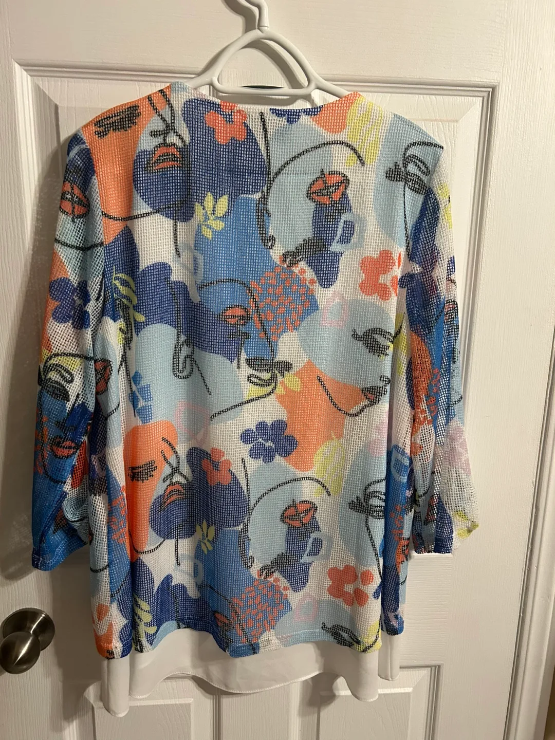 Joseph Ribkoff Women's Abstract Floral Mesh Top image indicator(5)