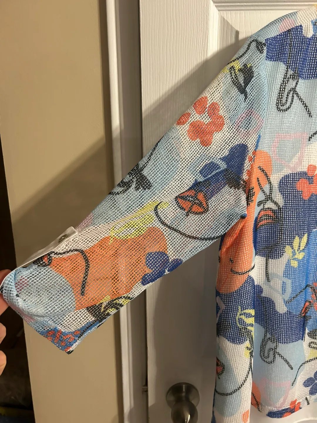 Joseph Ribkoff Women's Abstract Floral Mesh Top image indicator(3)