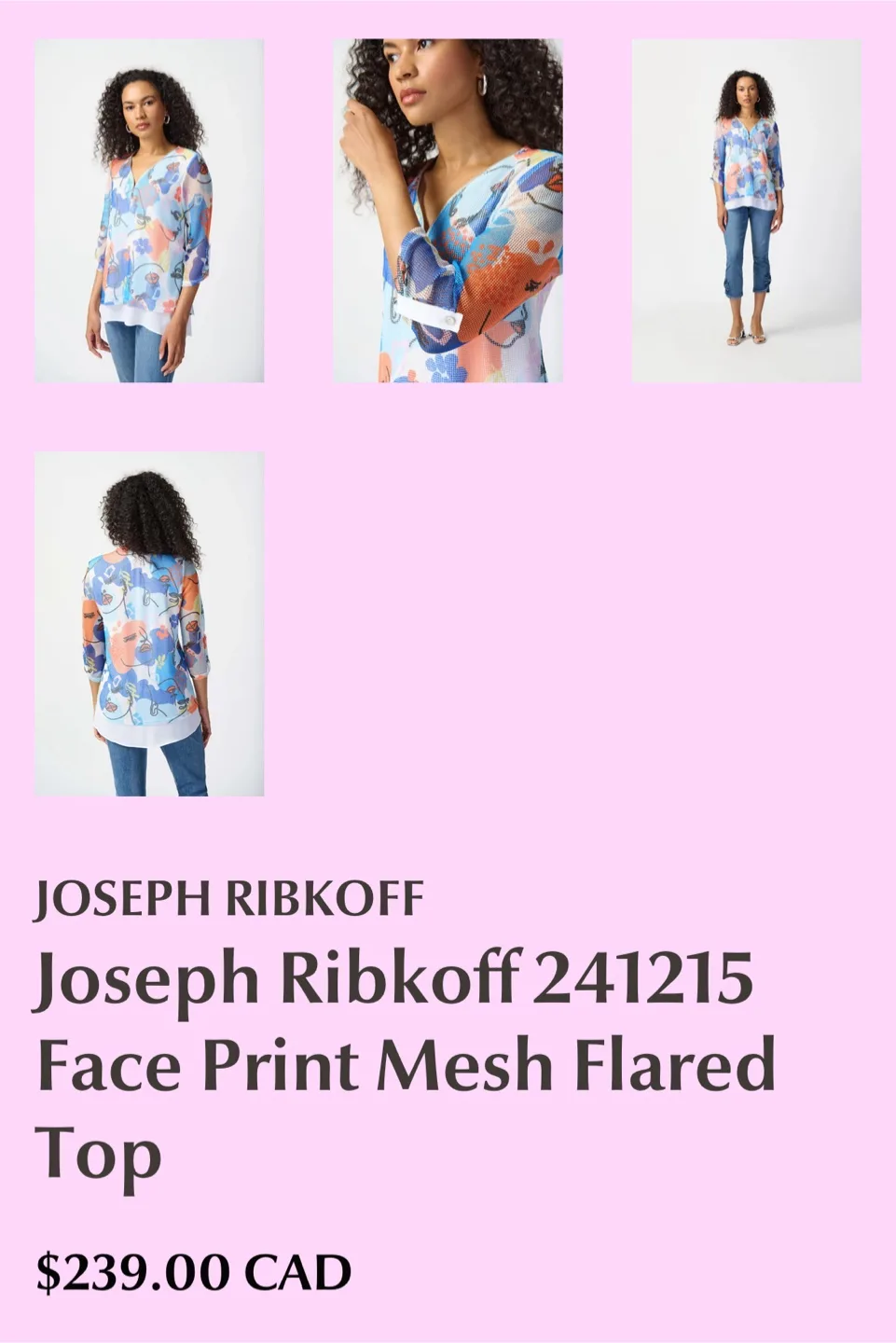 Joseph Ribkoff Women's Abstract Floral Mesh Top image indicator(9)