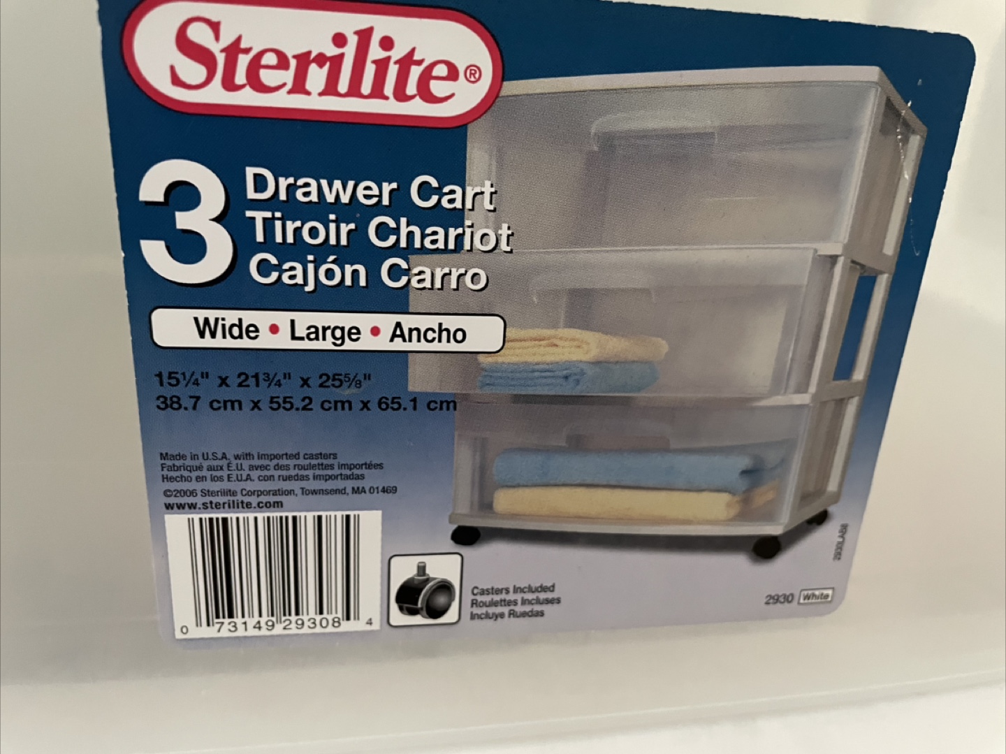 3-Drawer Plastic Drawers/Carts - Set of Two - photo 2