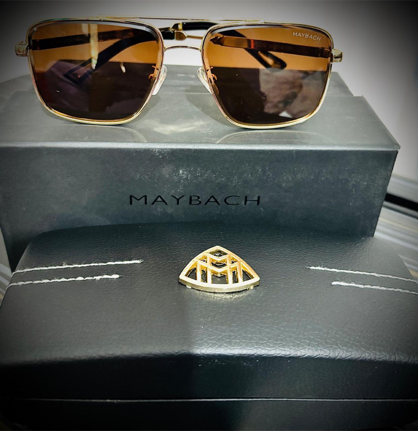 Maybach Sunglasses - Gold Frame, Brown Lenses