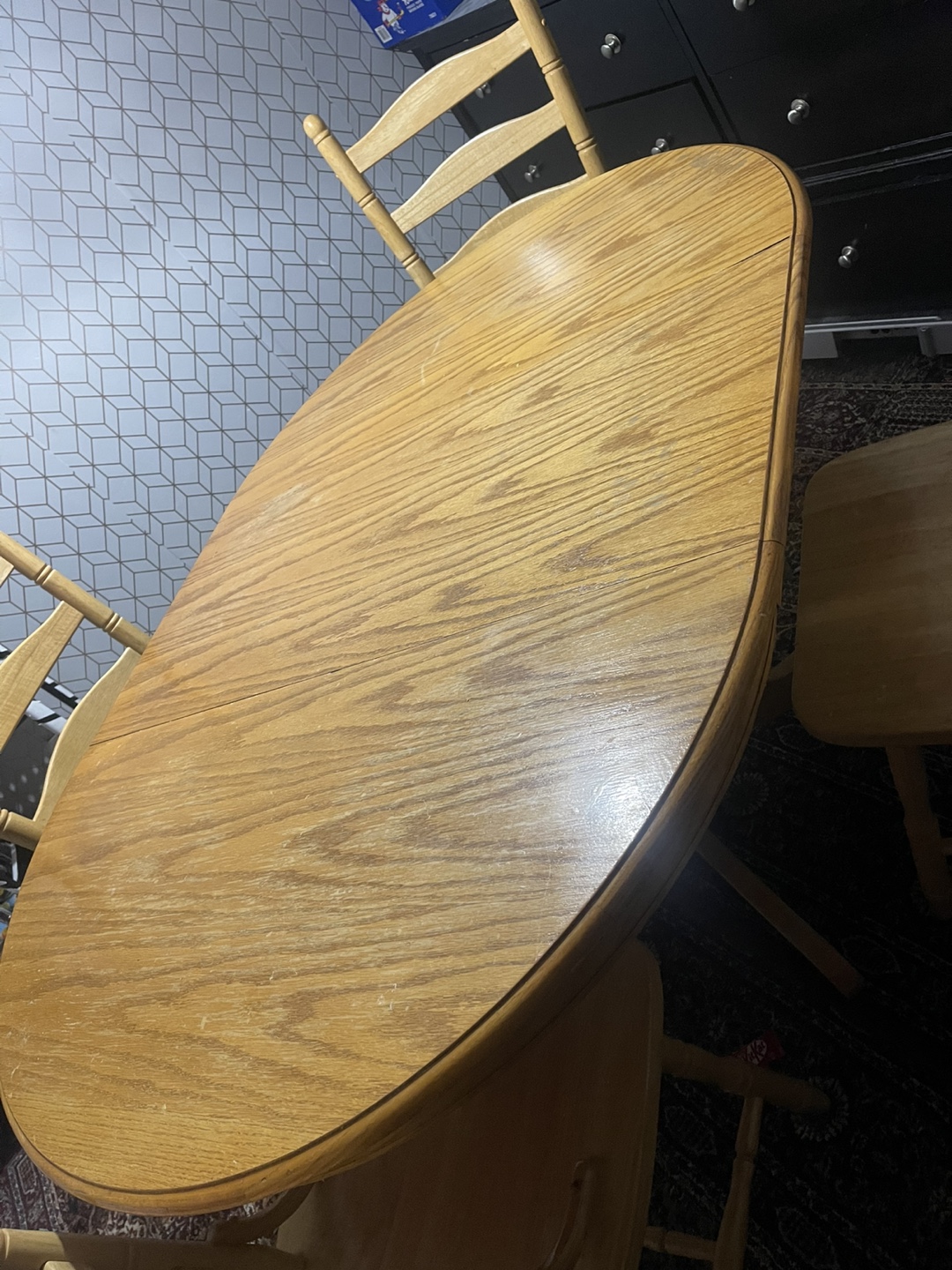 Wooden Dining Table Set with 4 Chairs