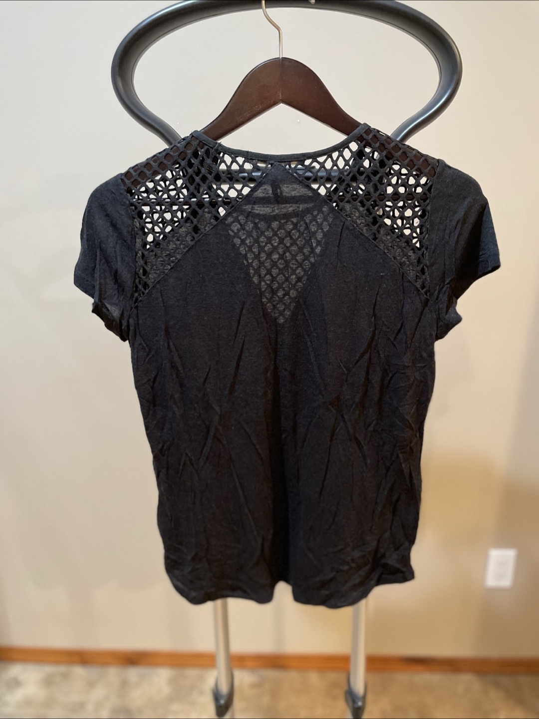 Maison Scotch Black Mesh Detail Top - photo 3