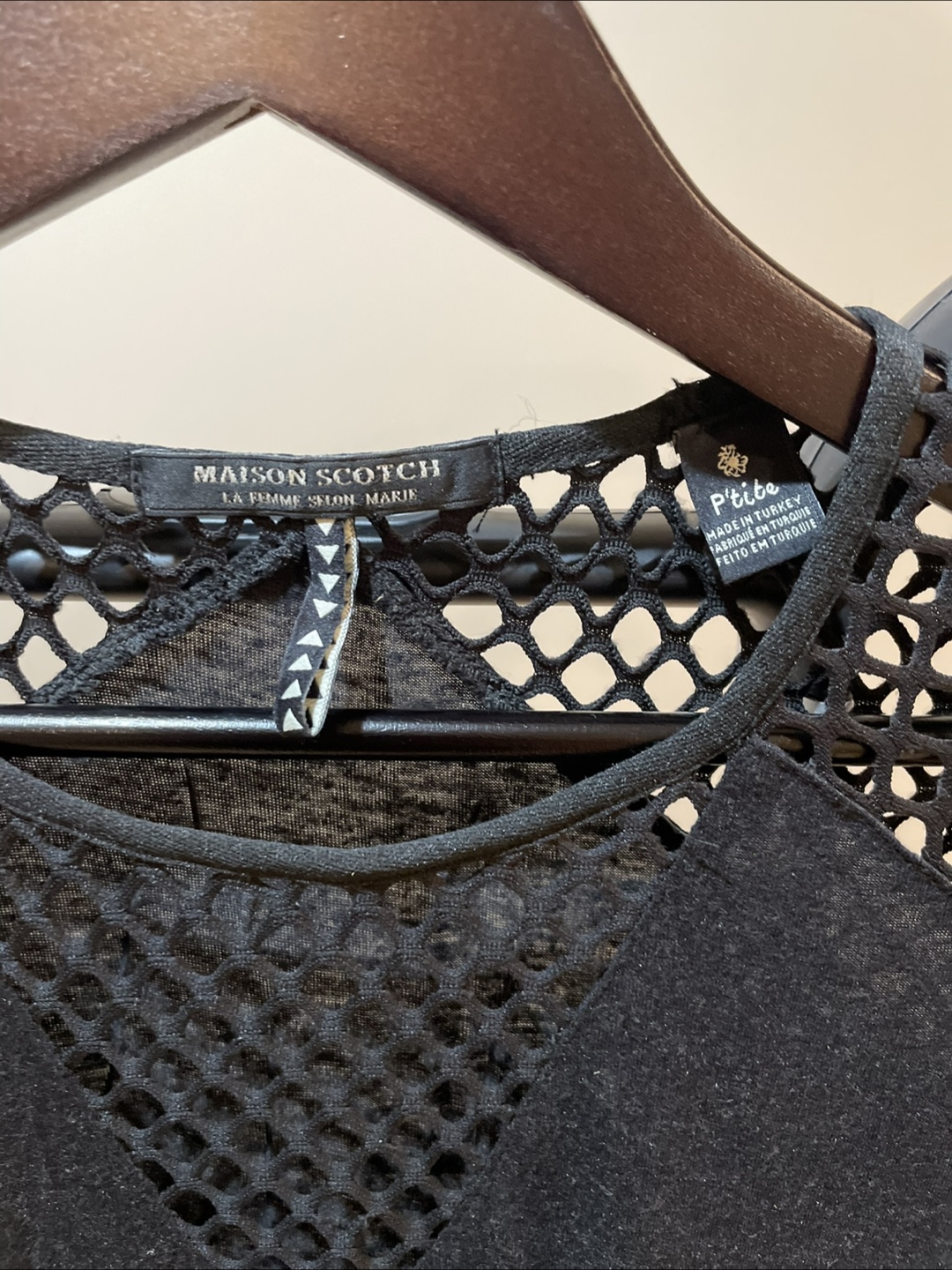 Maison Scotch Black Mesh Detail Top - photo 2
