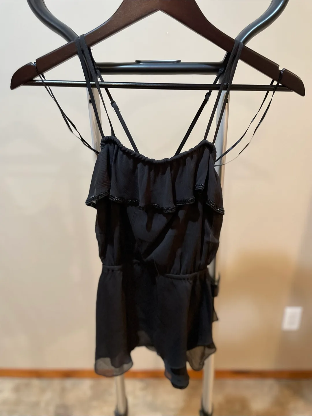 Guess Black Ruffle Cami thumbnail