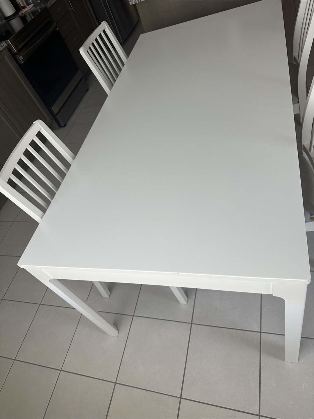 White Dining Table and Four Chairs Set - photo 2