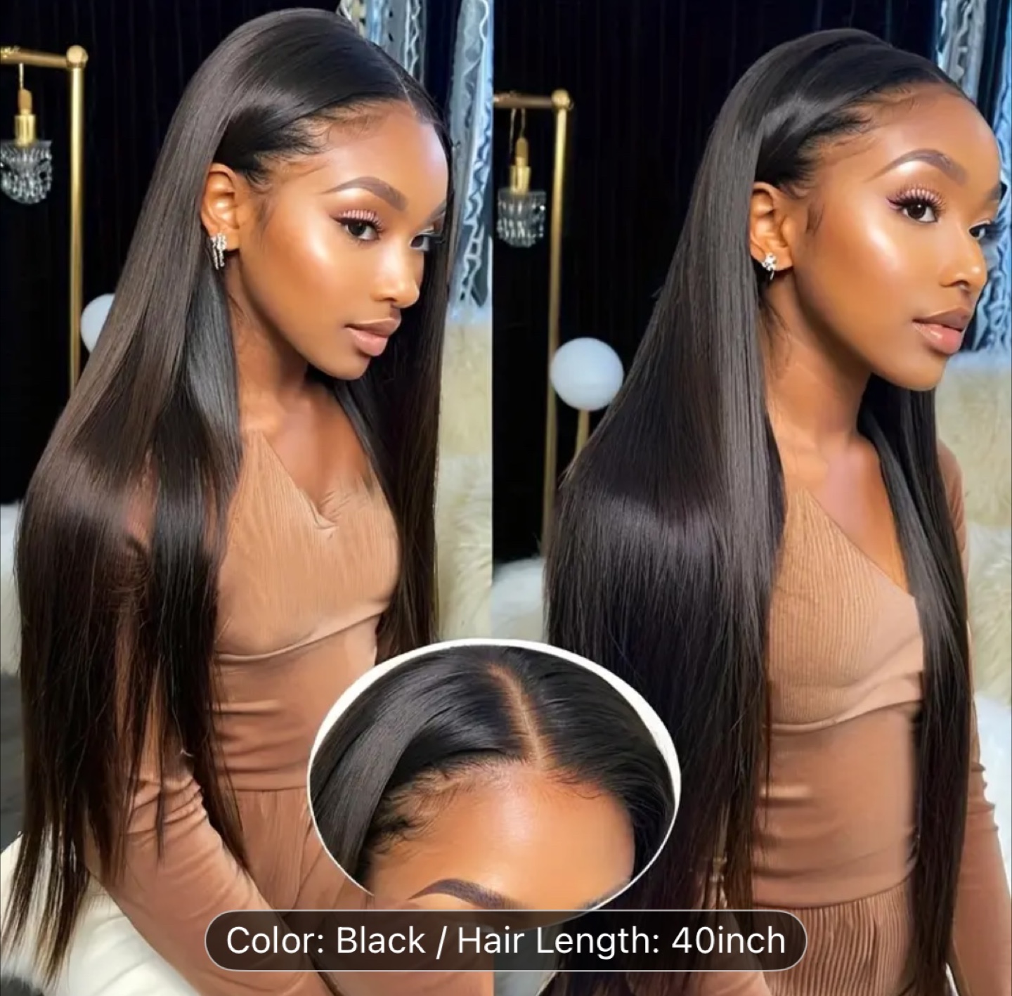 40 inch Black HD Lace Glueless Wig - photo 2