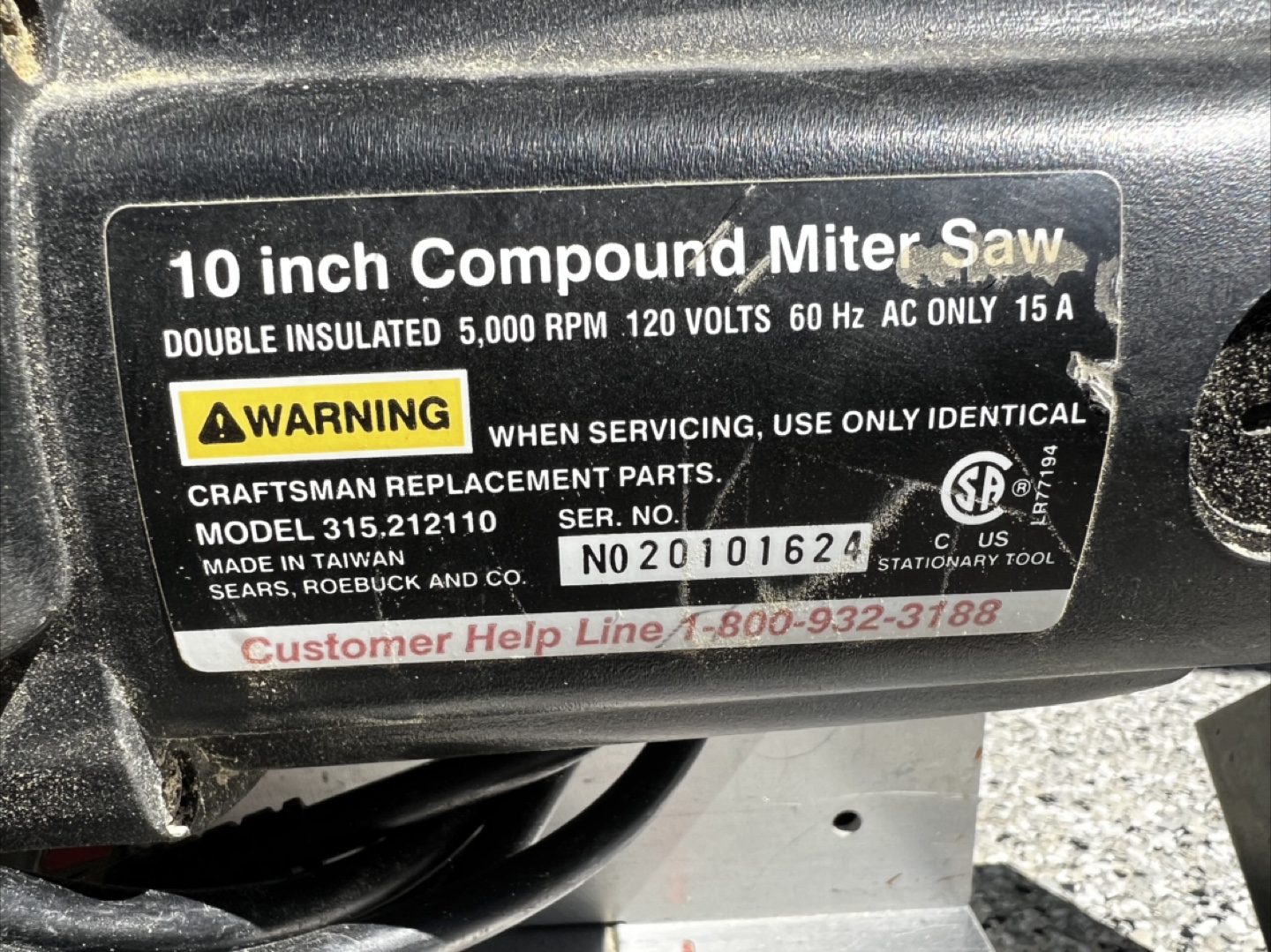 Craftsman 10 inch Compound Miter Saw 315.212110 - photo 2