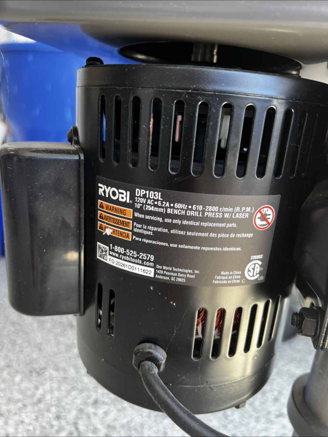 RYOBI DP103L 10" Bench Drill Press - photo 3
