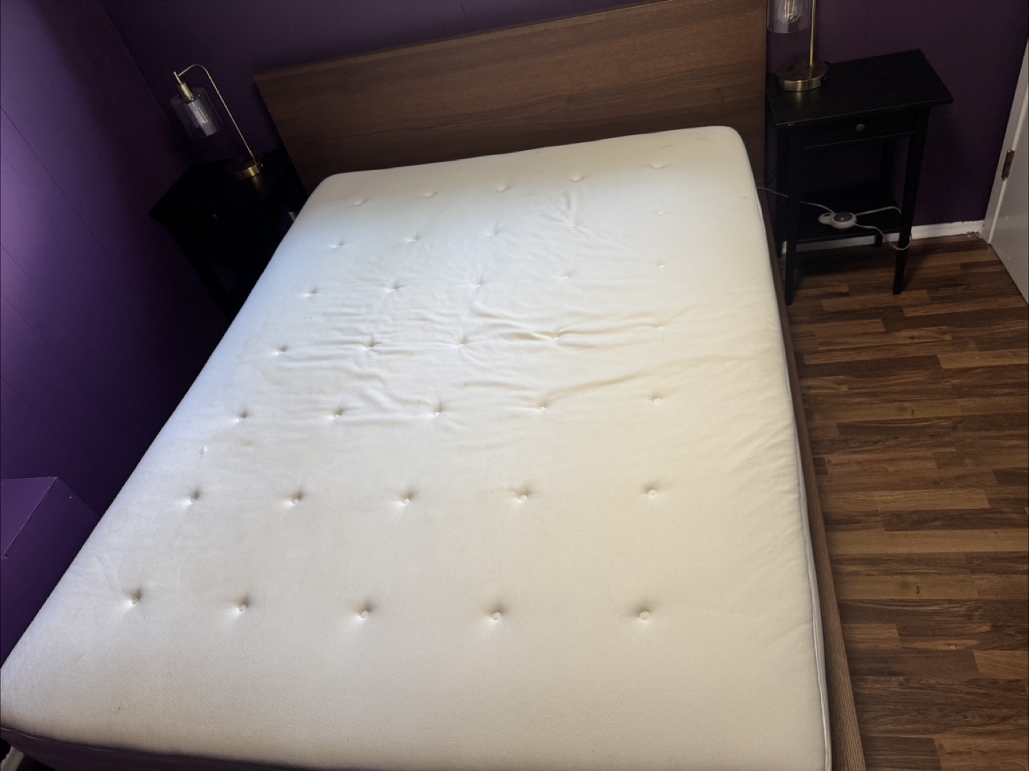 IKEA HESSTUN Mattress and MALM walnut bed frame - photo 4
