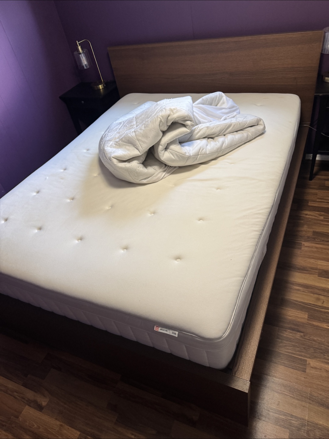 IKEA HESSTUN Mattress and MALM walnut bed frame - photo 2