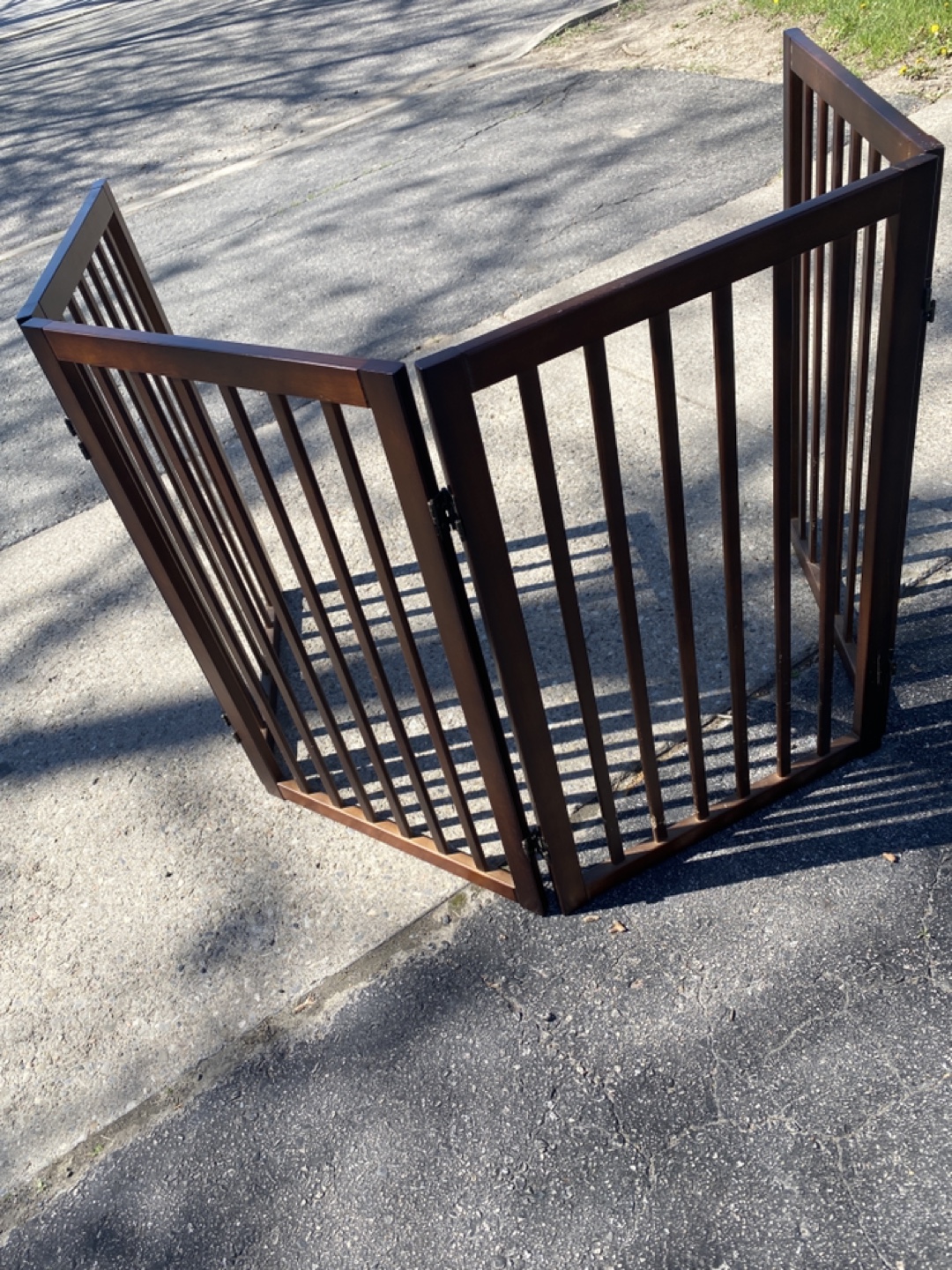 3-Panel Wooden Pet Gate