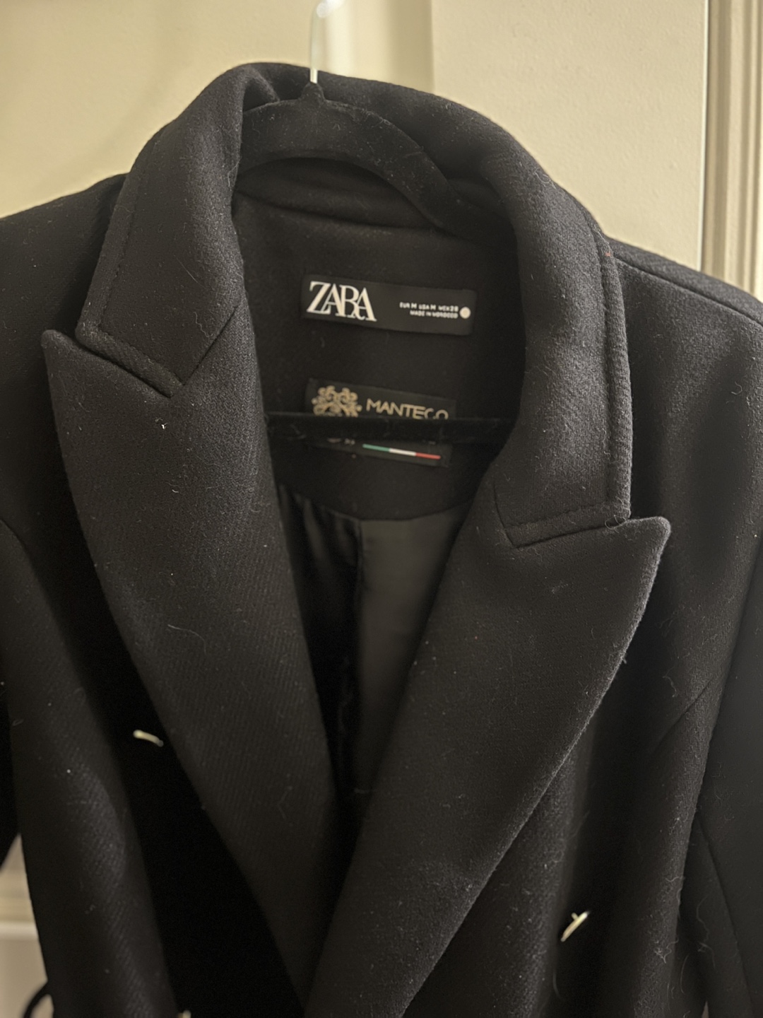 Zara black wool-blend belted coat - photo 2