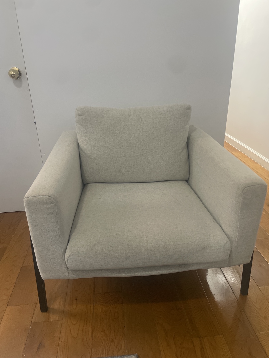 IKEA Light Gray Armchair with Black Legs