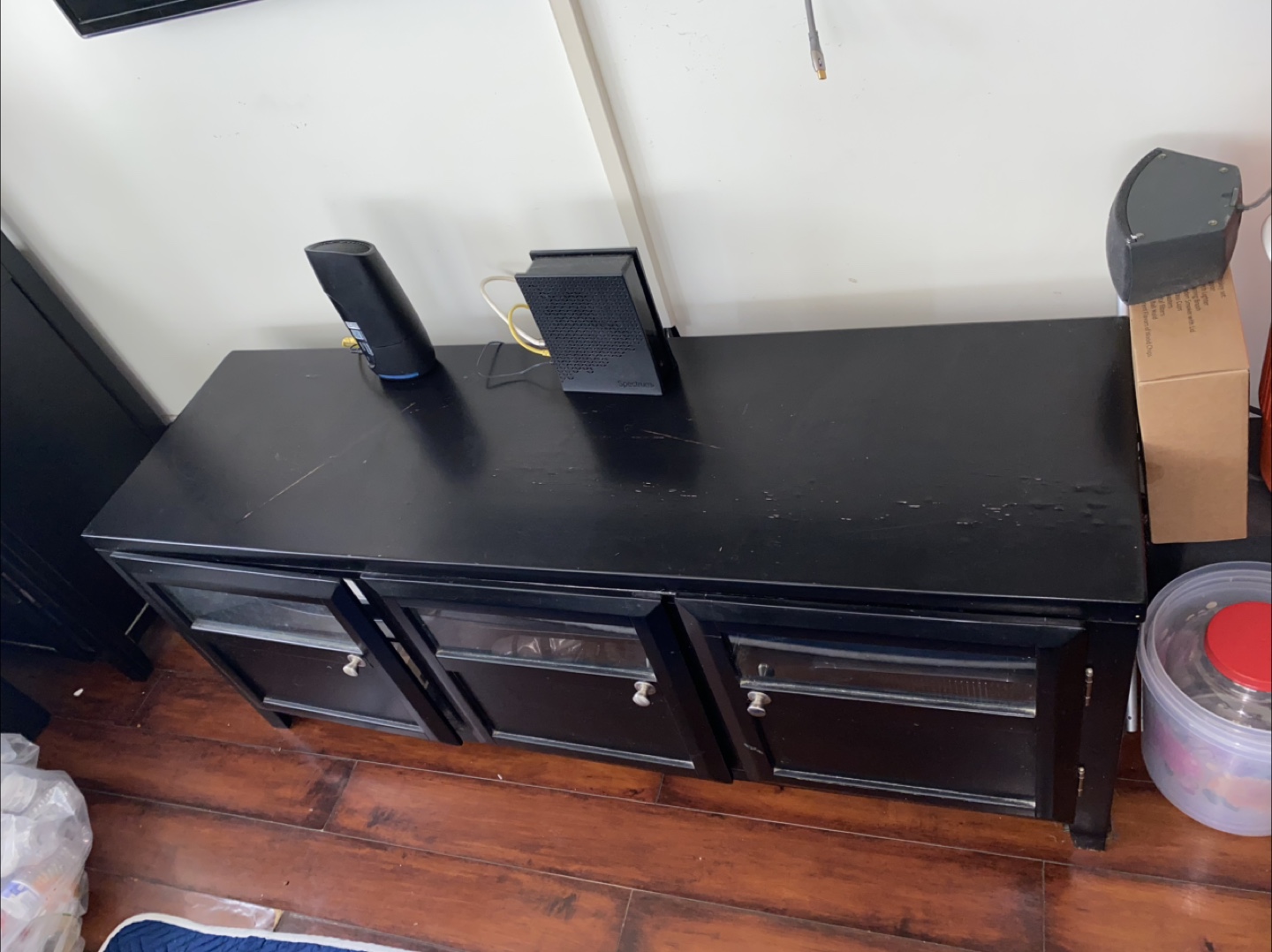 Black Entertainment Center with Two Bookcases - photo 4