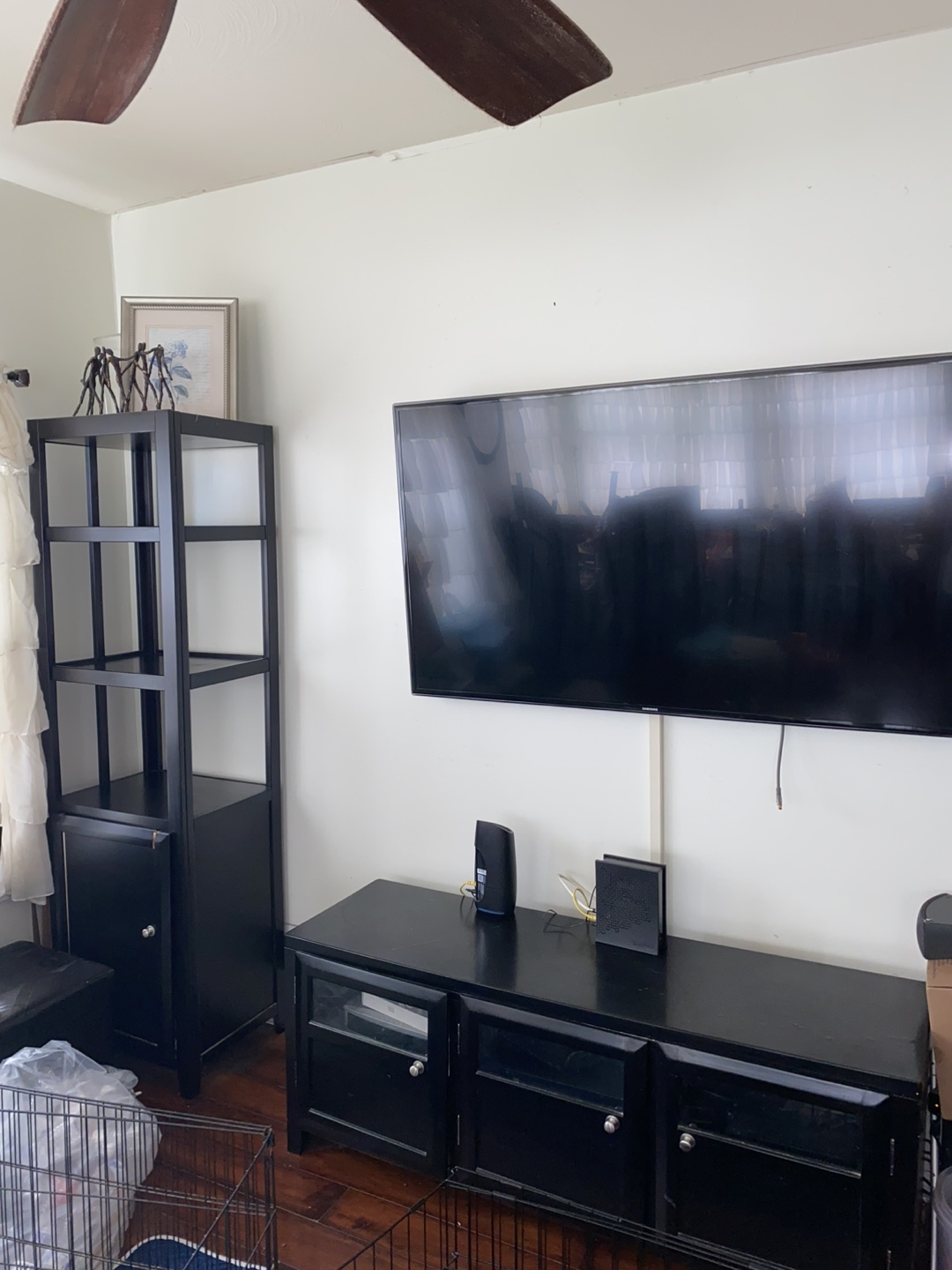 Black Entertainment Center with Two Bookcases - photo 5