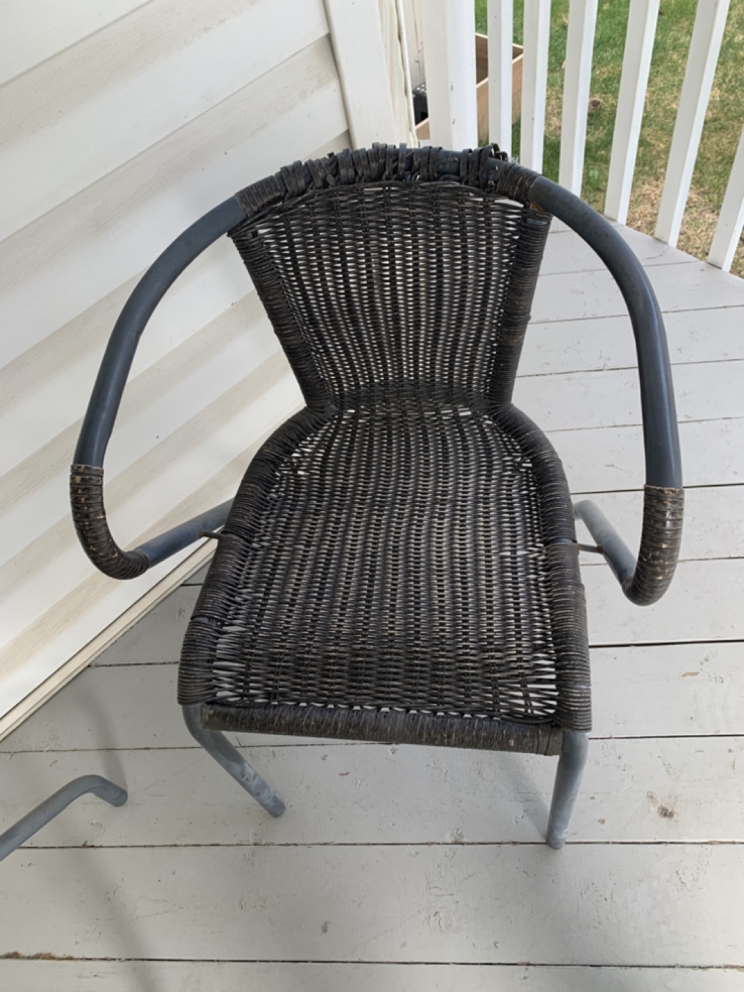 Wicker Patio Set with Glass Top Table - photo 2