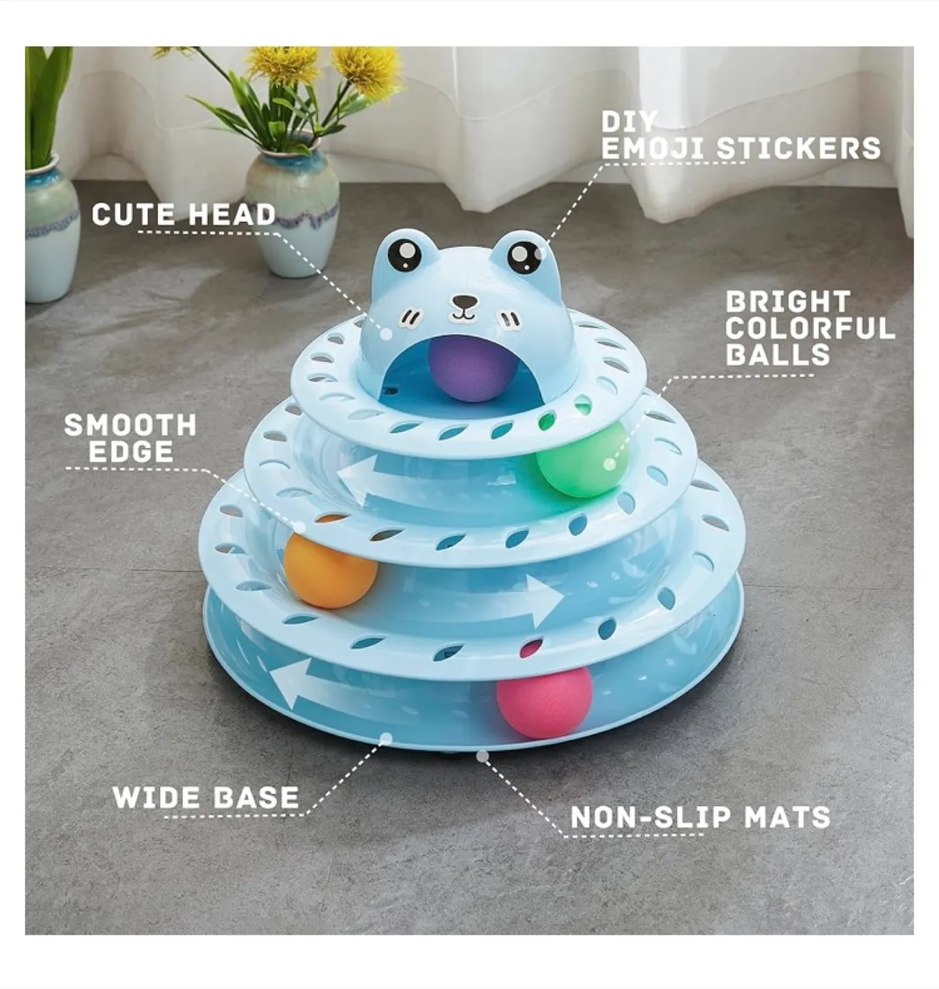 Gefryco Cat Toy - 4-Tier Roller Track, Turntable Cat Tower image indicator(6)