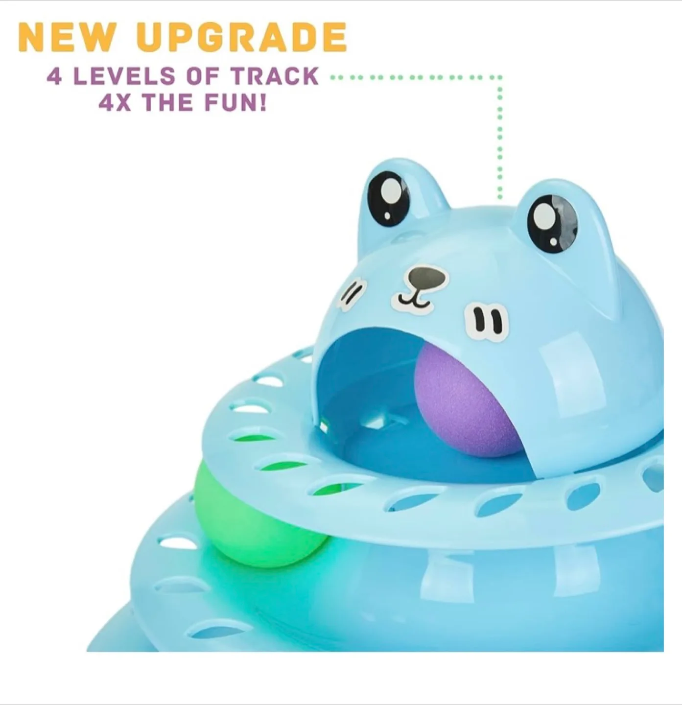 Gefryco Cat Toy - 4-Tier Roller Track, Turntable Cat Tower image indicator(4)