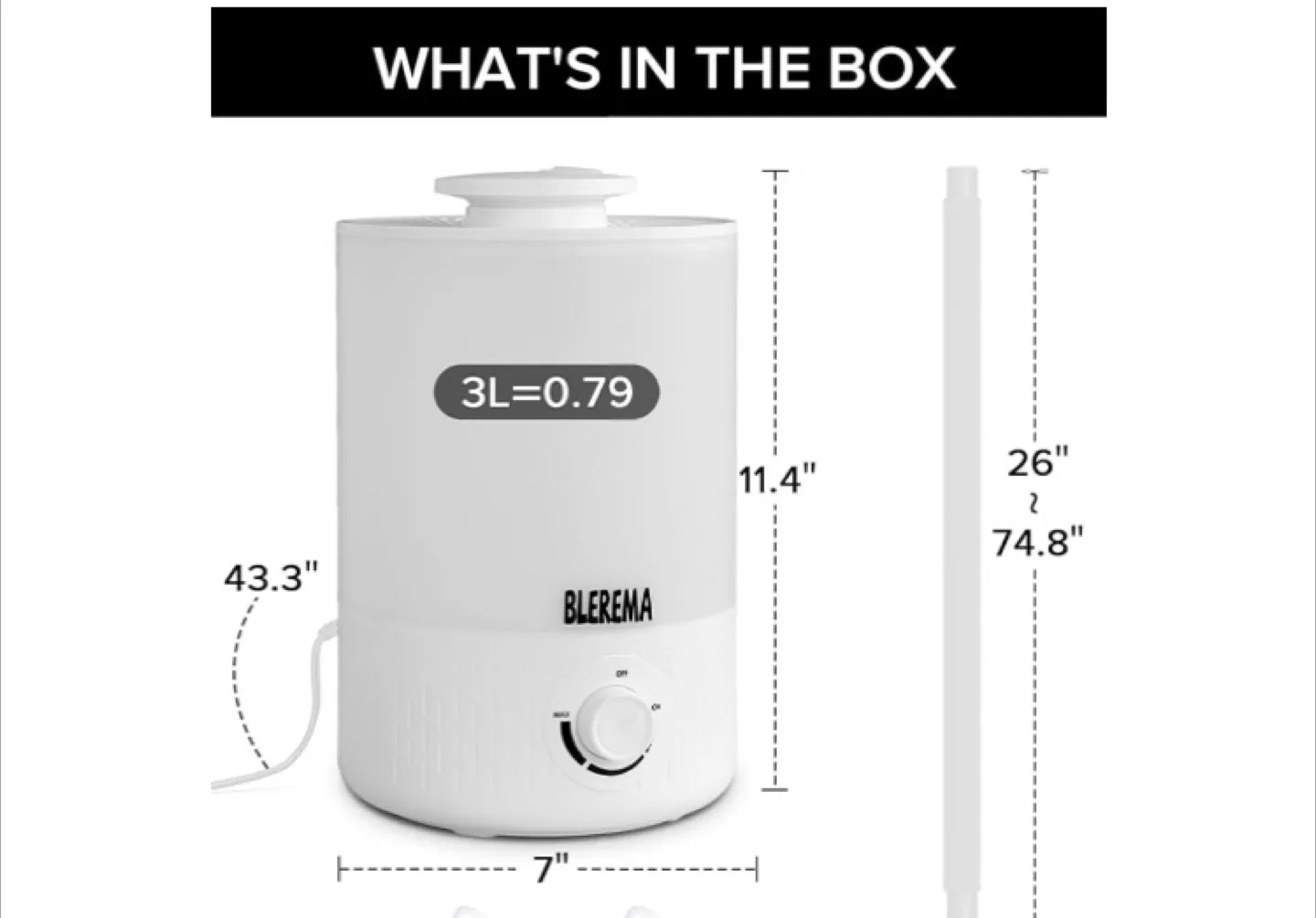 BLEREMA 3L Plant & Reptile Humidifier with Extendable Hose image indicator(7)