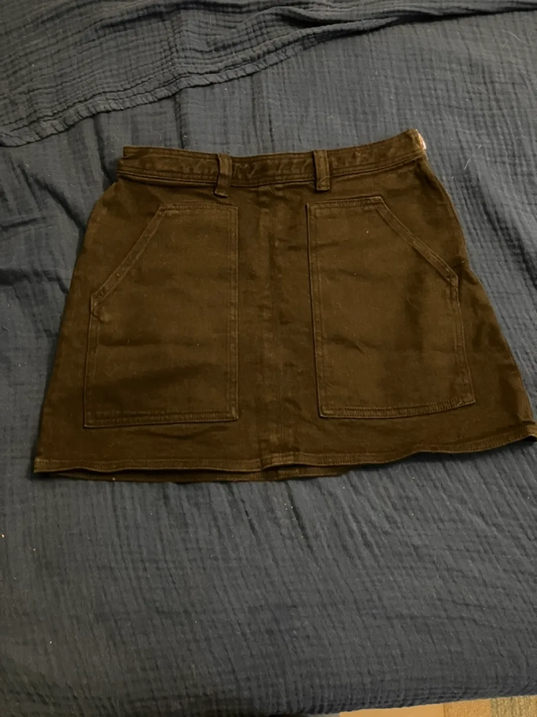 Wilfred Free Black Denim Mini Skirt Size 8 thumbnail