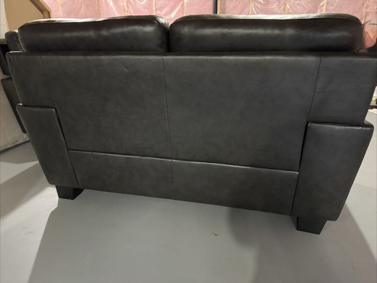 Dark  Leather Loveseat and Armchair Set - photo 3