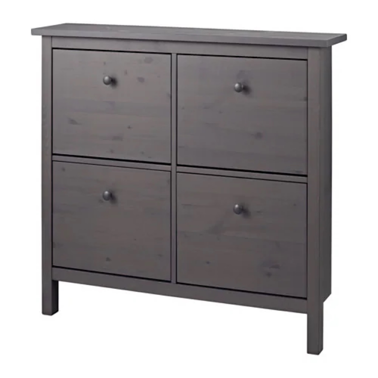 shoe cabinet with 4 compartments  dark gray stained - photo 4