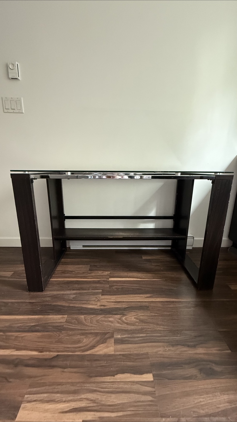 Glass-top desk