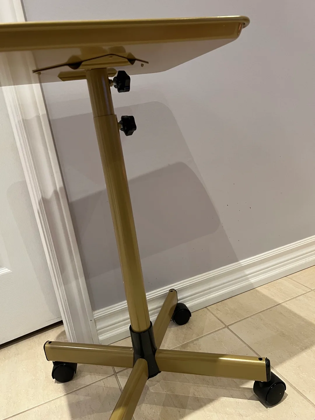 Gold Rolling Utility Tray Table thumbnail