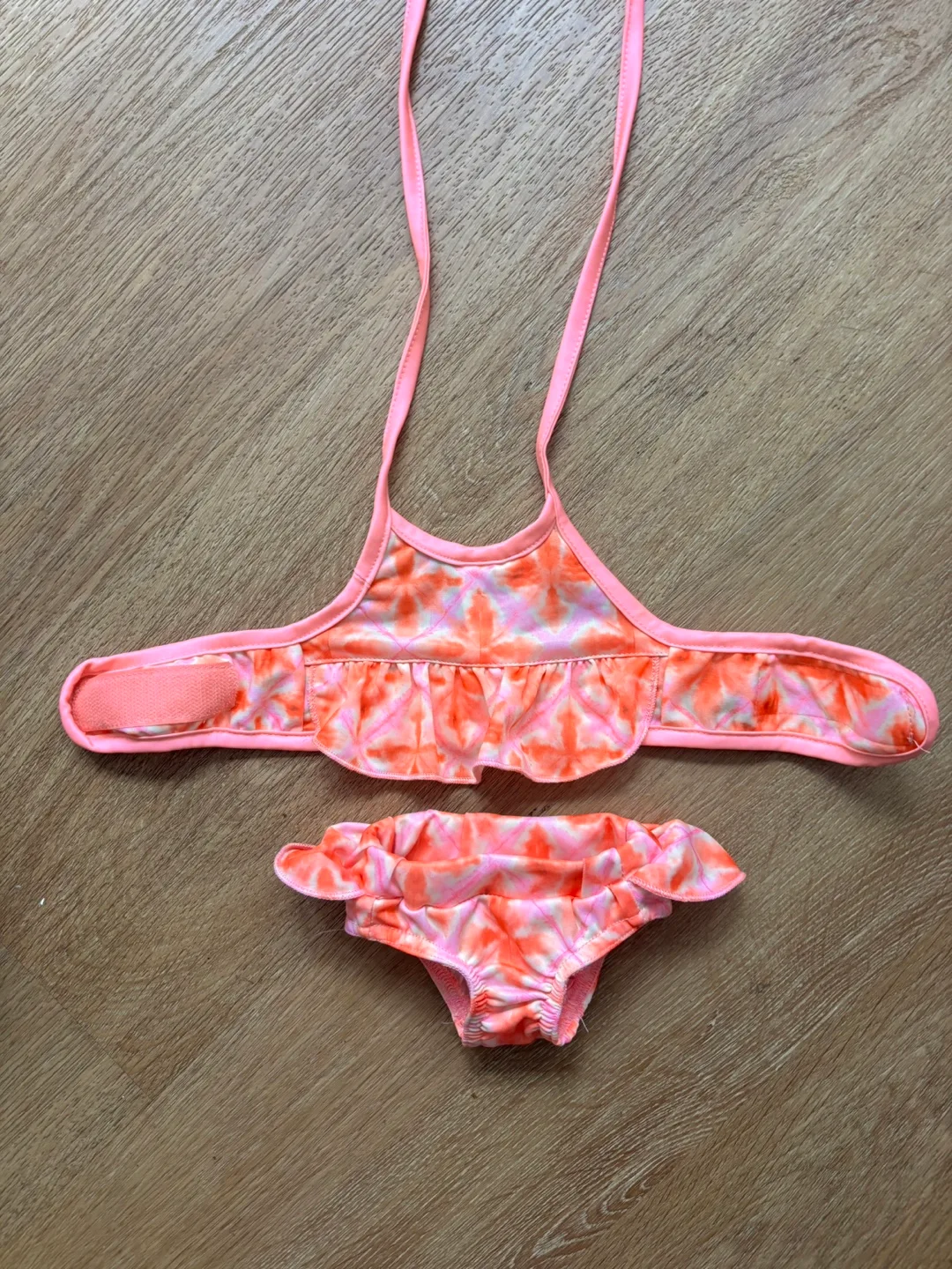 Small dog pink & orange bikini thumbnail